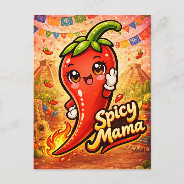 Spicy Mama - Hetting Stuff - Matgalna Vänner Vykort (Framsida)