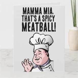 SPICY MEATBALL ITALIENSKA BIRTHDAY-gratulationskor Kort
