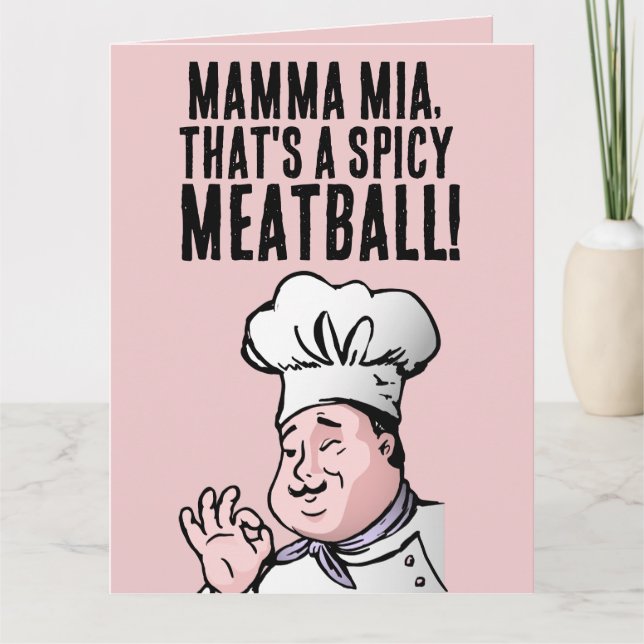 SPICY MEATBALL ITALIENSKA BIRTHDAY Greeting Card H Kort (Framsida)