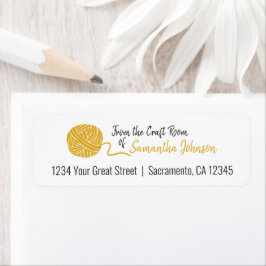 Spicy Mustard-Gult från karftrummet med etikett Returadress Etikett