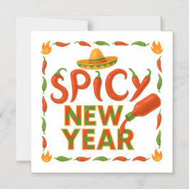 Spicy New Year Magnetisk Inbjudningskort