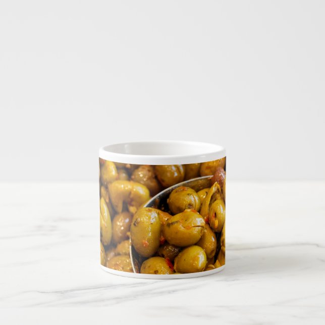 Spicy Nocellara Etnea olives Espressomugg (Framsidan)