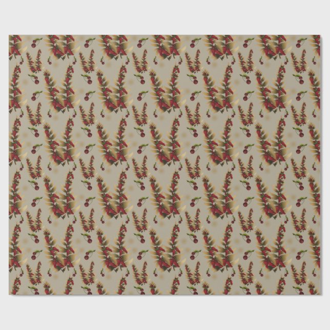 Spicy Noël Golden Botanical Luxe Wrapping Paper  Presentpapper (Platt)