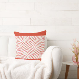 Spicy Orange och White African Lera Trasa mönster Kudde