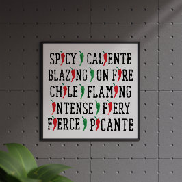 Spicy Ord Chile Pepper Design Poster