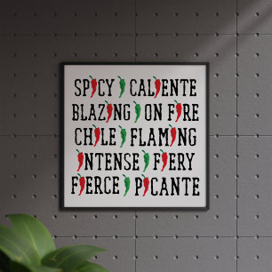 Spicy Ord Chile Pepper Design Poster