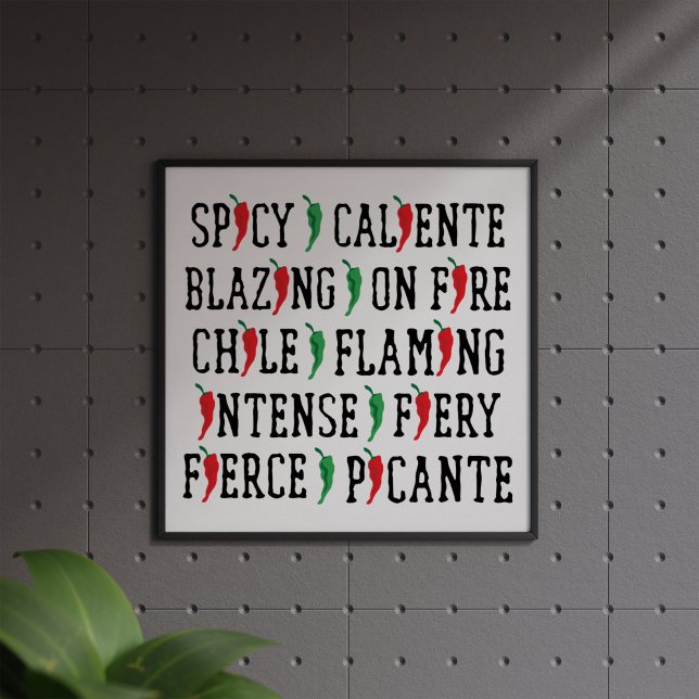 Spicy Ord Chile Pepper Design Poster (Skapare uppladdad)