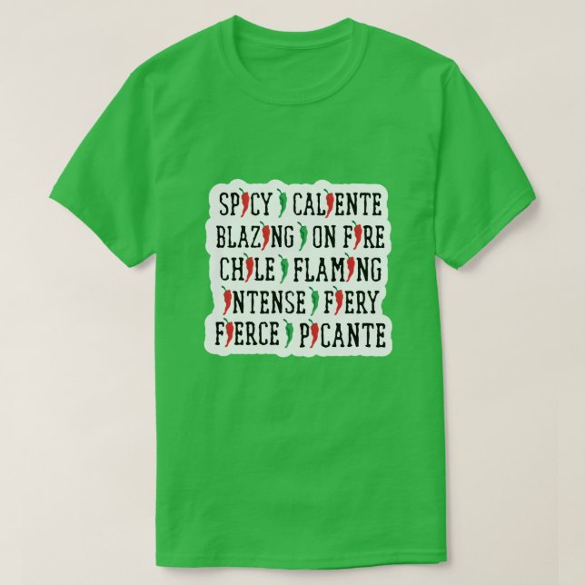 Spicy Ord Chile Pepper Design T Shirt (Design framsida)
