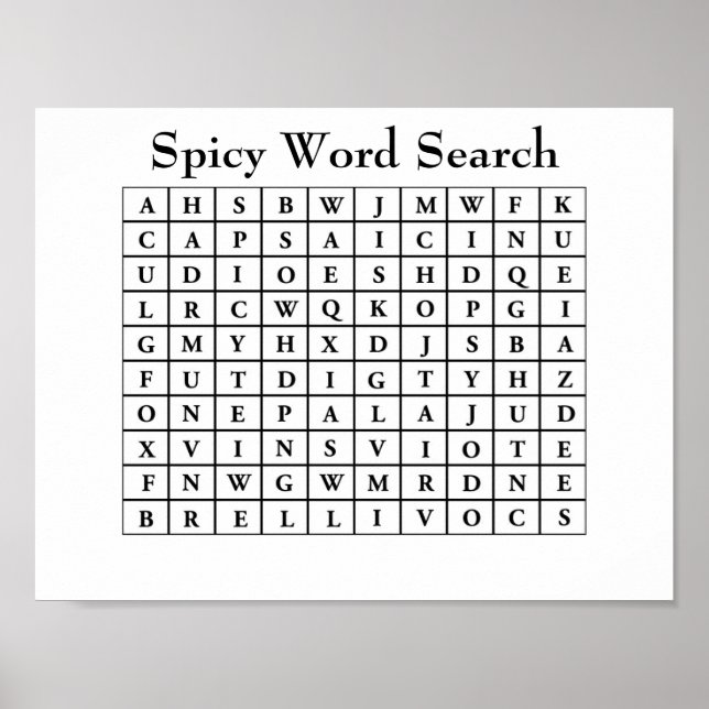 Spicy Ord Search Poster (Framsidan)
