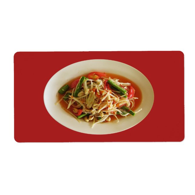 Spicy Papaya Salad [som Tam] ... Thai Lao Food Fraktsedel (Framsidan)