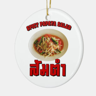 Spicy Papaya Salad [som Tam] ... Thai Lao Food Julgransprydnad Keramik