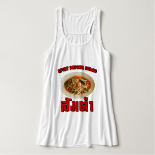 Spicy Papaya Salad [som Tam] ... Thai Lao Food Linne Med Racerback