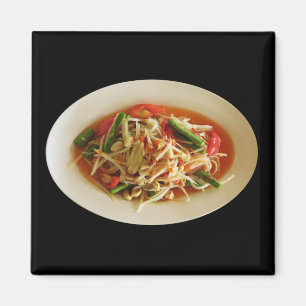 Spicy Papaya Salad [som Tam] ... Thai Lao Food Magnet