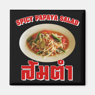Spicy Papaya Salad [som Tam] ... Thai Lao Food Magnet