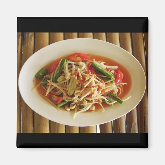 Spicy Papaya Salad [som Tam] ... Thai Lao Food Magnet (Framsidan)