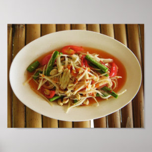 Spicy Papaya Salad [som Tam] ... Thai Lao Food Poster