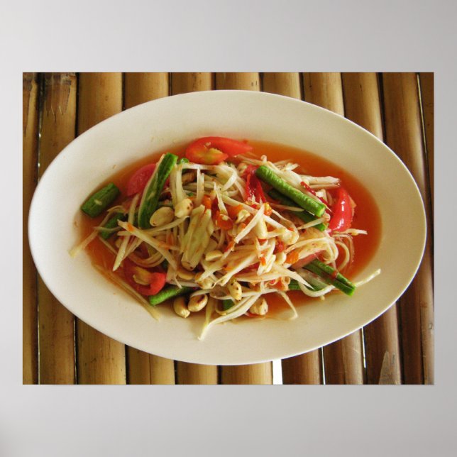 Spicy Papaya Salad [som Tam] ... Thai Lao Food Poster (Framsidan)