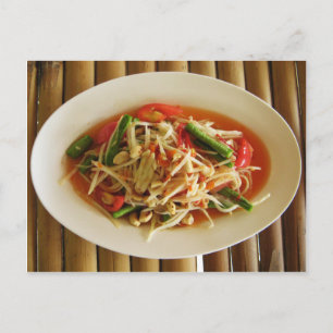 Spicy Papaya Salad [som Tam] ... Thai Lao Food Vykort