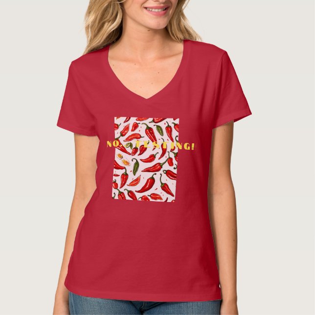 "Spicy Påstående: V-Nacke Women's T-Shirt (Framsida)