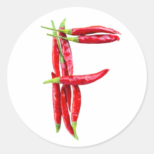 Spicy peppers - Fiery! Chili peppar Runt Klistermärke
