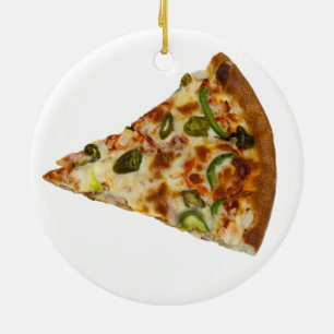 Spicy Pizza Segce Ceramic Round jul Ornament