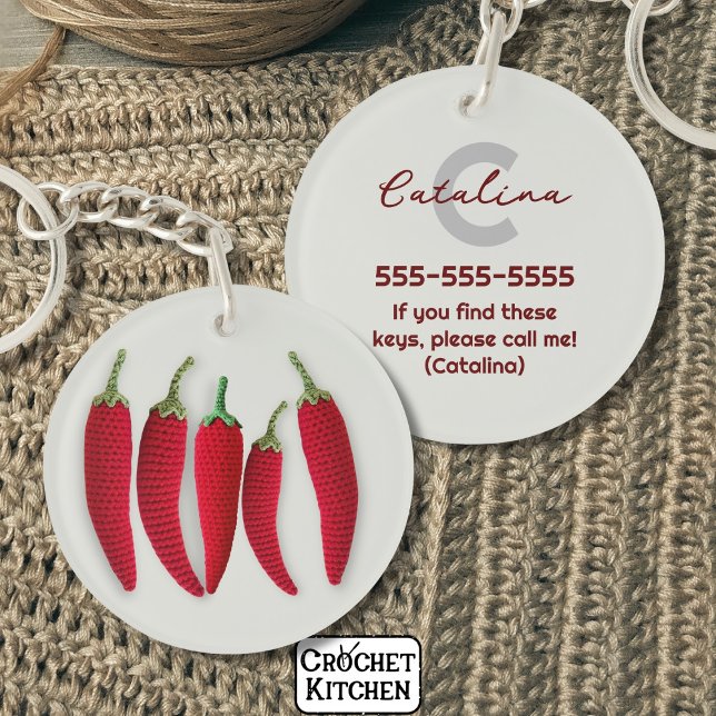 Spicy Red Modern Minimal Crochet Jalapeno Namn (Skapare uppladdad)