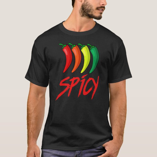 Spicy Roligt Hett Chili Sauce Peppers Spicy Food T Shirt (Framsida)