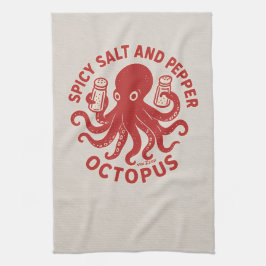 Spicy Salt och Pepper Octopus Roligt Design Kökshandduk