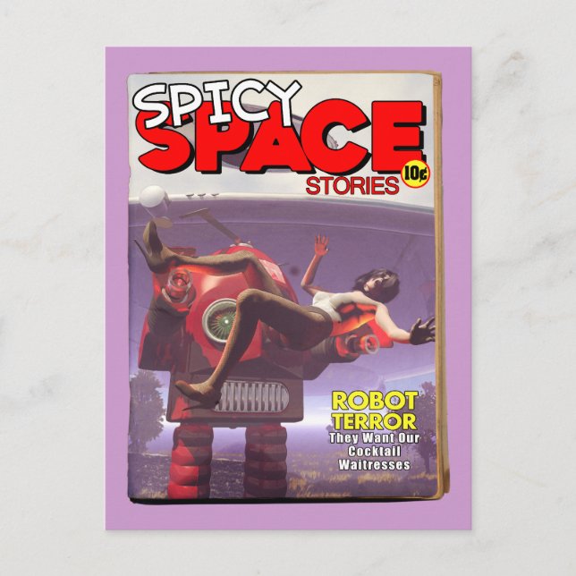 Spicy Space-artiklar - Pulp Cover-vykort Vykort (Framsida)