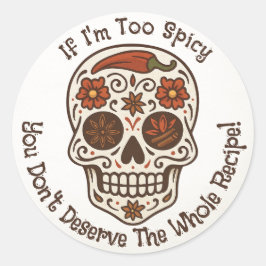 Spicy Sugar Skull Calavera Day of the dead Sticker Runt Klistermärke