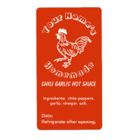 Spicy Tupp Anpassningsbar Hett Sauce Labels Chili 