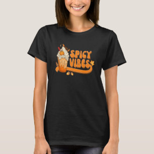 Spicy Vibes Pumpkin Spice Fall Vibes Autumn Retro T Shirt