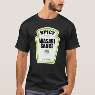 Spicy Wasabi Sauce Flaska etikett Halloween Costum T Shirt