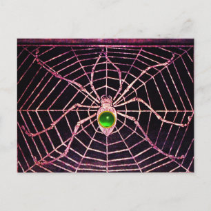 SPIDER AND WEBBEN Grönt Emerald Black Vykort