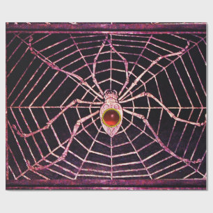 SPIDER AND WEBBEN Red Ruby Gemstone Black Presentpapper