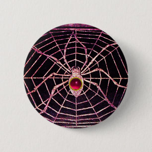 SPIDER AND WEBBEN Rosa Fuchsia Ruby Black Knapp