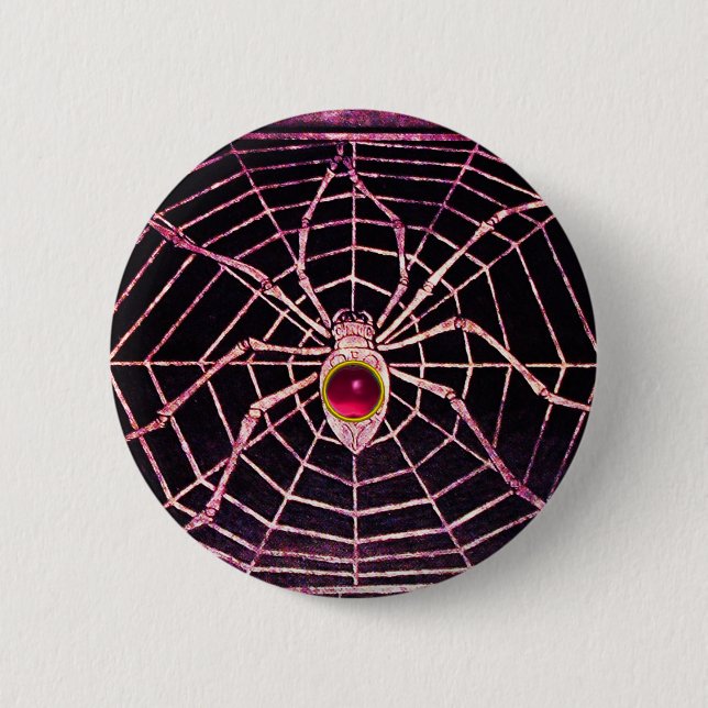 SPIDER AND WEBBEN Rosa Fuchsia Ruby Black Knapp (Framsida)