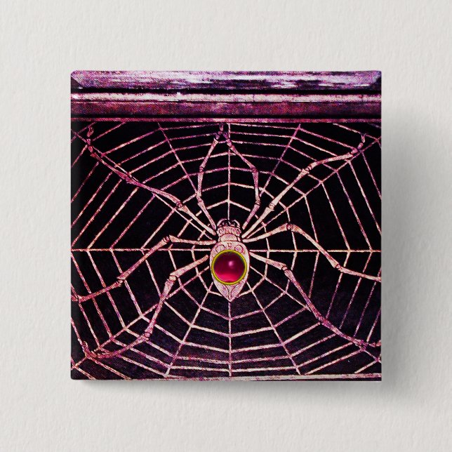 SPIDER AND WEBBEN Rosa Fuchsia Ruby Black Knapp (Framsida)