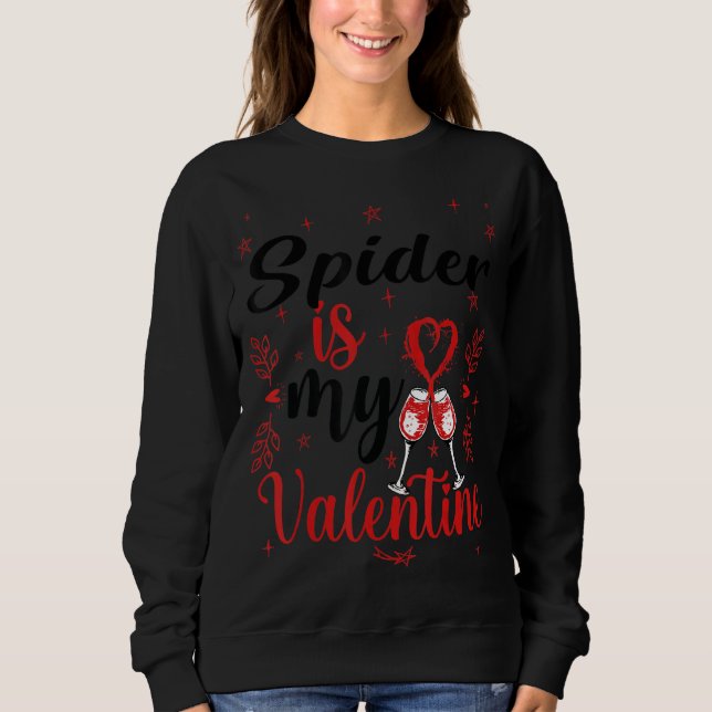 Spider är min Valentine Funny Spider Valentine S D T Shirt (Framsida)