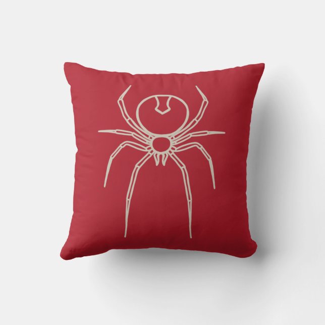 Spider - Blood Red and Bone White Kudde (Baksida)