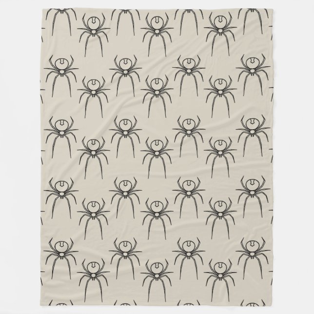 Spider - Bone White och Fladdermus Black Fleecefilt (Framsidan)