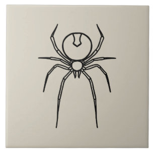 Spider - Bone White och Fladdermus Black Kakelplatta