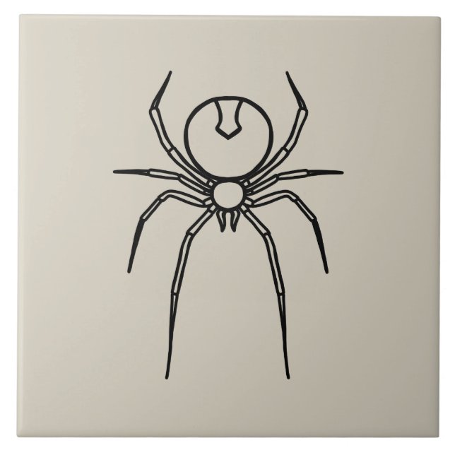 Spider - Bone White och Fladdermus Black Kakelplatta (Framsidan)