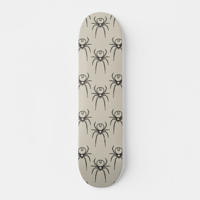 Spider - Bone White och Fladdermus Black Mini Skateboard Bräda 18,5 Cm (Framsida)