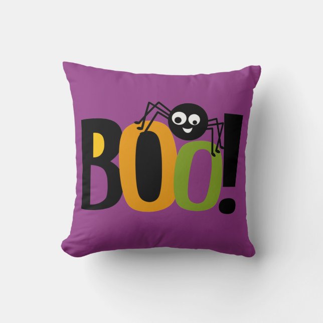Spider BOO Halloween Kudde (Framsida)