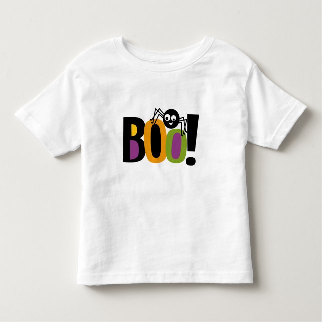 Spider BOO Halloween T Shirt (Framsida)