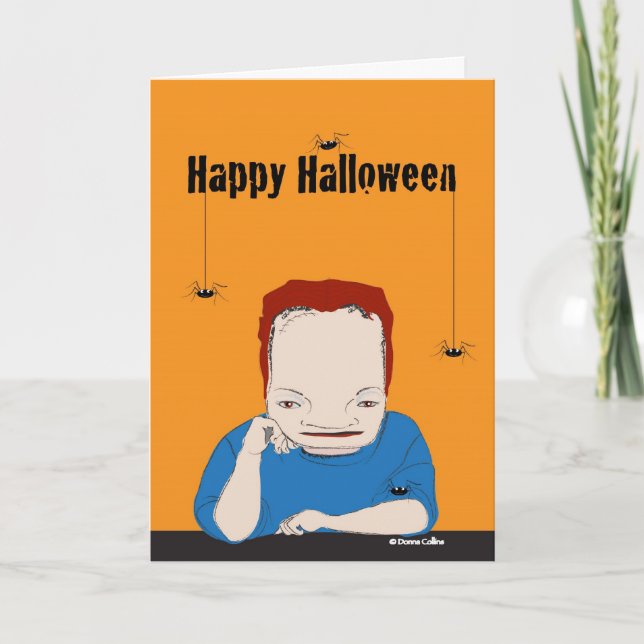 Spider Card för happy halloween Frankenstein Kort (Framsida)