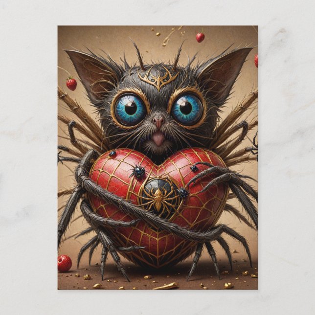 Spider Cat Fantasy Vykort (Framsida)