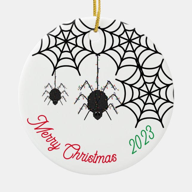 Spider christmas julgransprydnad keramik (Framsidan)