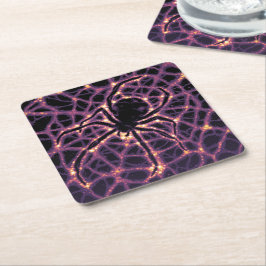 Spider Cosmic Webben, Halloween Galaxy of Horrors Underlägg Papper Kvadrat